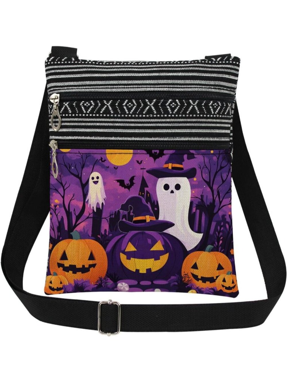 🎃Halloween Pumpkin Ghost2 Crossbody Bag Halloween Themed Gift Purse for Adults